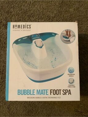 Homedics Bubble Mate Foot Spa in teal and white